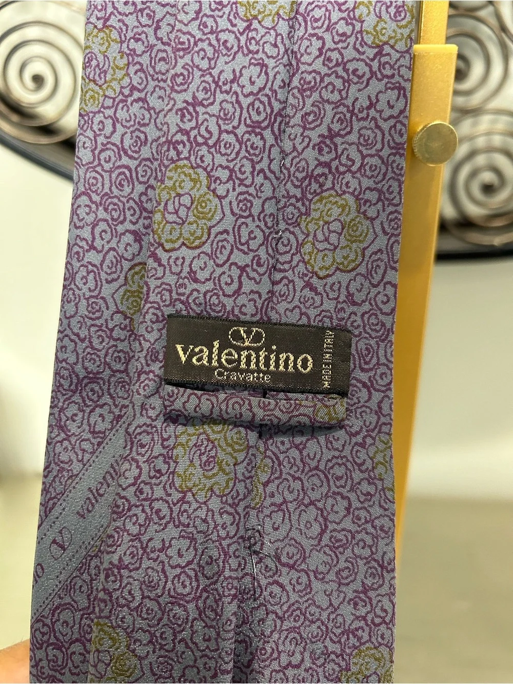 Valentino Lavender Floral Silk Tie